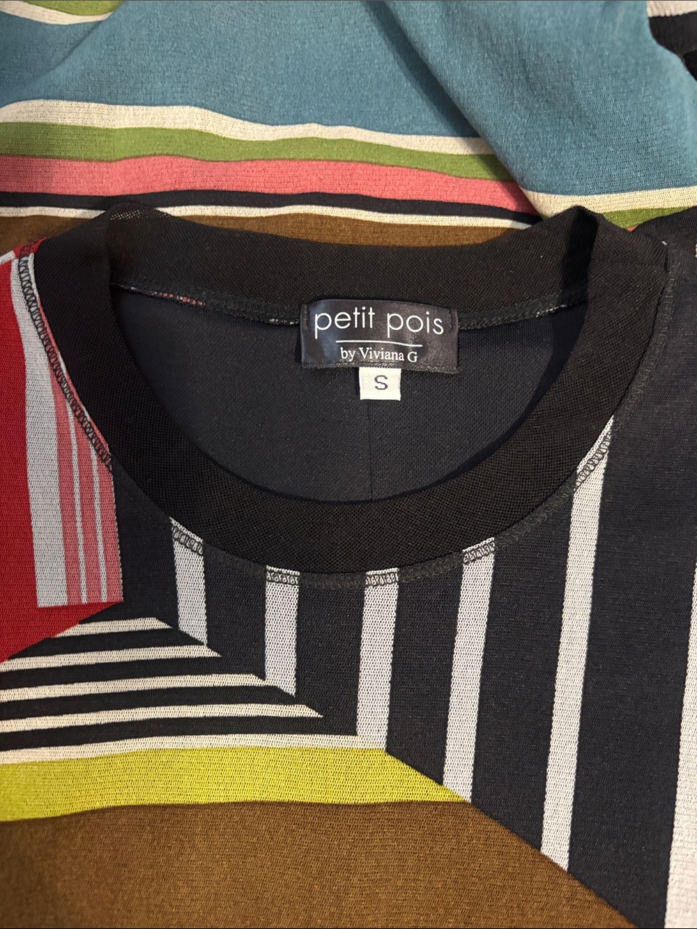 Striped Multi-Color Long Sleeve Bodycon Dress - Black Multi - Picture 3 of 3
